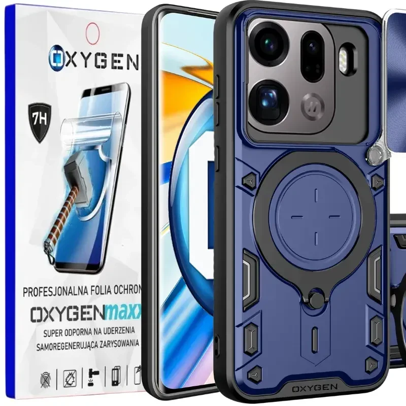 Etui na telefon Oppo Find X9 Pro Niebieskie Oxygen RR + Super Folia