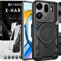 Etui na telefon Oppo Find X9 Pro Czarne Oxygen RR + Szkło Hartowane X-HARD