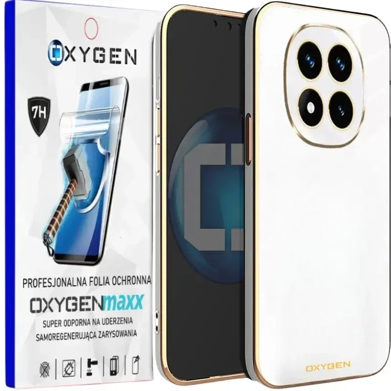 Etui na telefon Xiaomi Redmi Note 15 PRO 5G Oxygen GLOW Białe + Super Folia