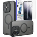 Etui na telefon Xiaomi 17 Czarne Oxygen MAGSafe + Super Folia