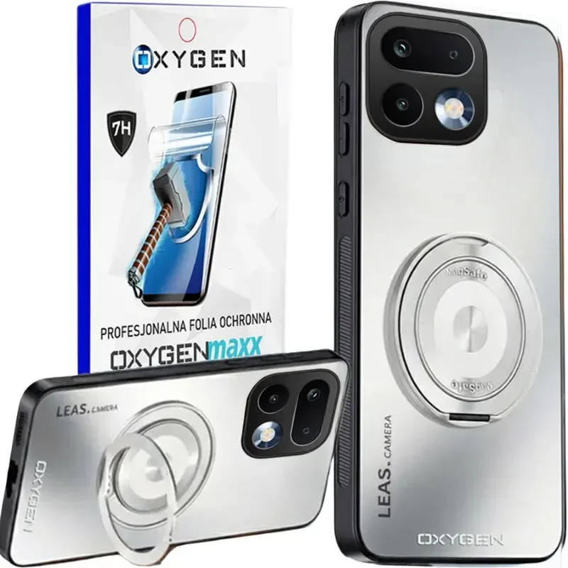 Etui na telefon Realme 16 Pro 5G Białe Oxygen LeaS MAGSafe  + Super Folia