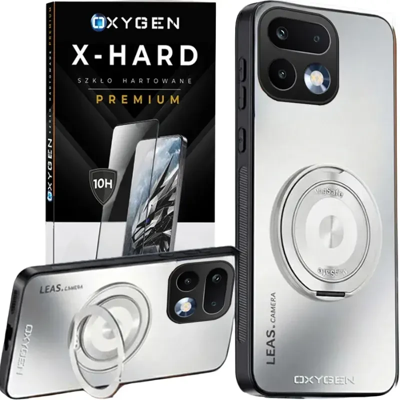 Etui na telefon Realme 16 Pro 5G Białe Oxygen LeaS MAGSafe + Szkło Hartowane X-HARD