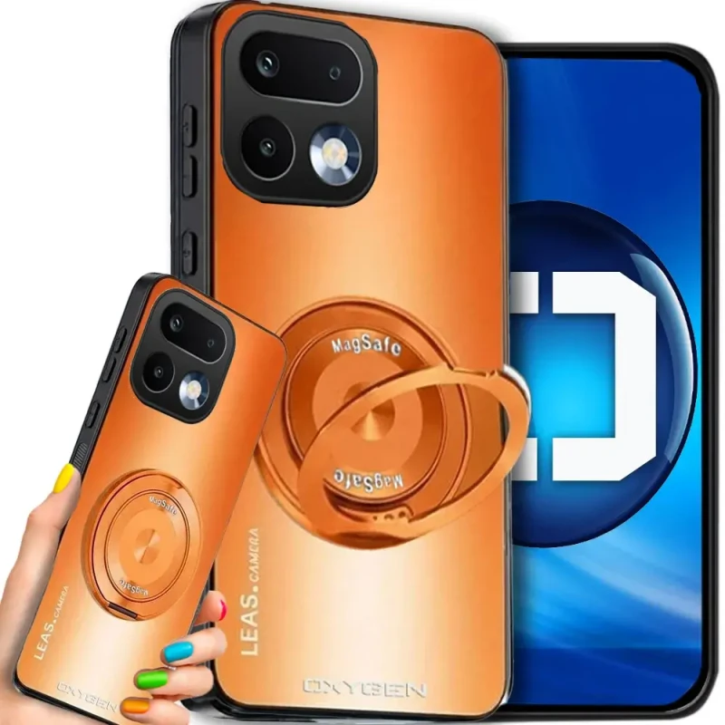 Etui na telefon Realme 16 Pro Plus 5G Pomarańczowe Oxygen LeaS MAGSafe