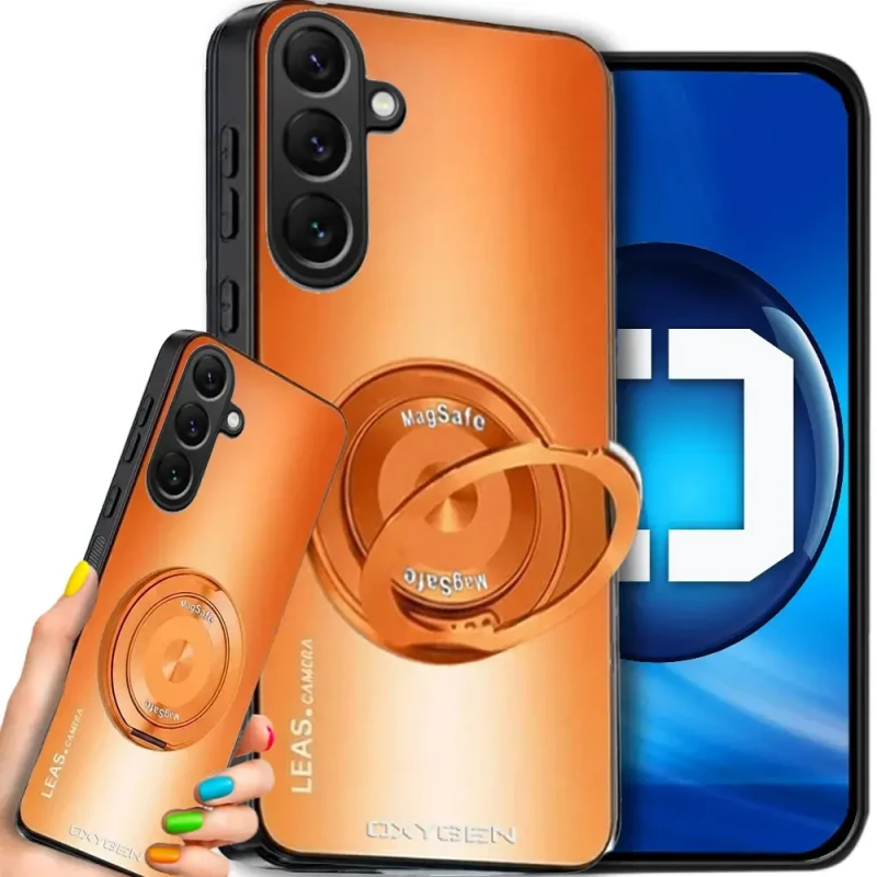 Etui na telefon Samsung Galaxy A57 Pomarańczowe Oxygen LeaS MAGSafe