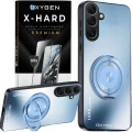 Etui na telefon Samsung Galaxy A57 Niebieskie Oxygen LeaS MAGSafe + Szkło Hartowane X-HARD