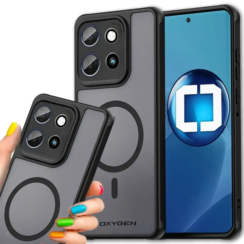Etui na telefon Motorola Edge 60 Neo Czarne Oxygen MAT MAGSafe