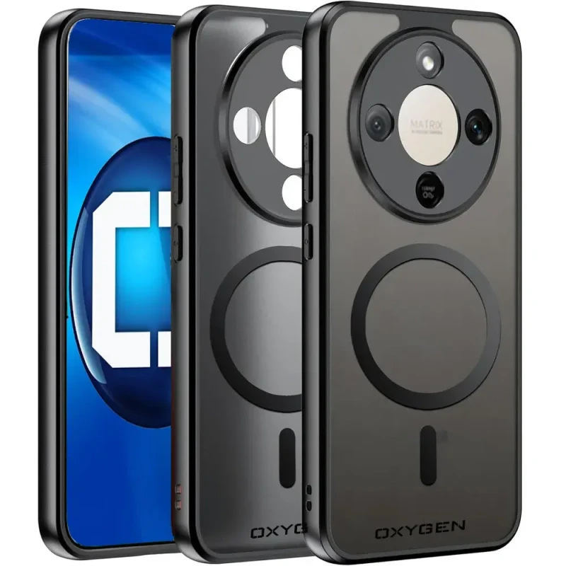 Etui na telefon Honor Magic8 Lite Czarne Oxygen MAT MAGSafe