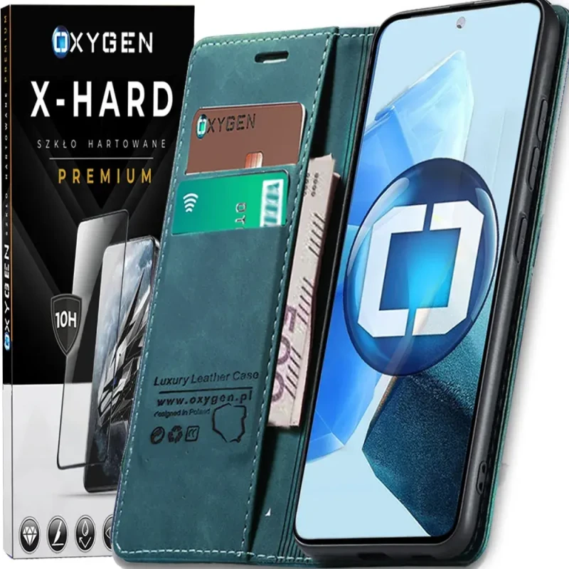 Etui na telefon Xiaomi 17 Morskie Oxygen BooK + Szkło Hartowane X-HARD