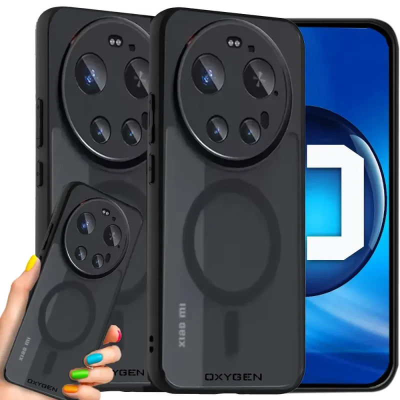 Etui na telefon Xiaomi 17 Ultra Czarne Oxygen MAT MAGSafe