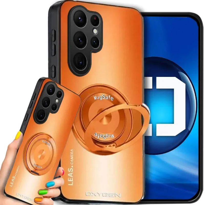 Etui na telefon Samsung Galaxy S26 ULTRA Pomarańczowe Oxygen LeaS MAGSafe