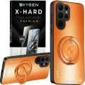 Etui na telefon Samsung Galaxy S26 ULTRA Pomarańczowe  Oxygen LeaS MAGSafe  + Szkło Hartowane X-HARD