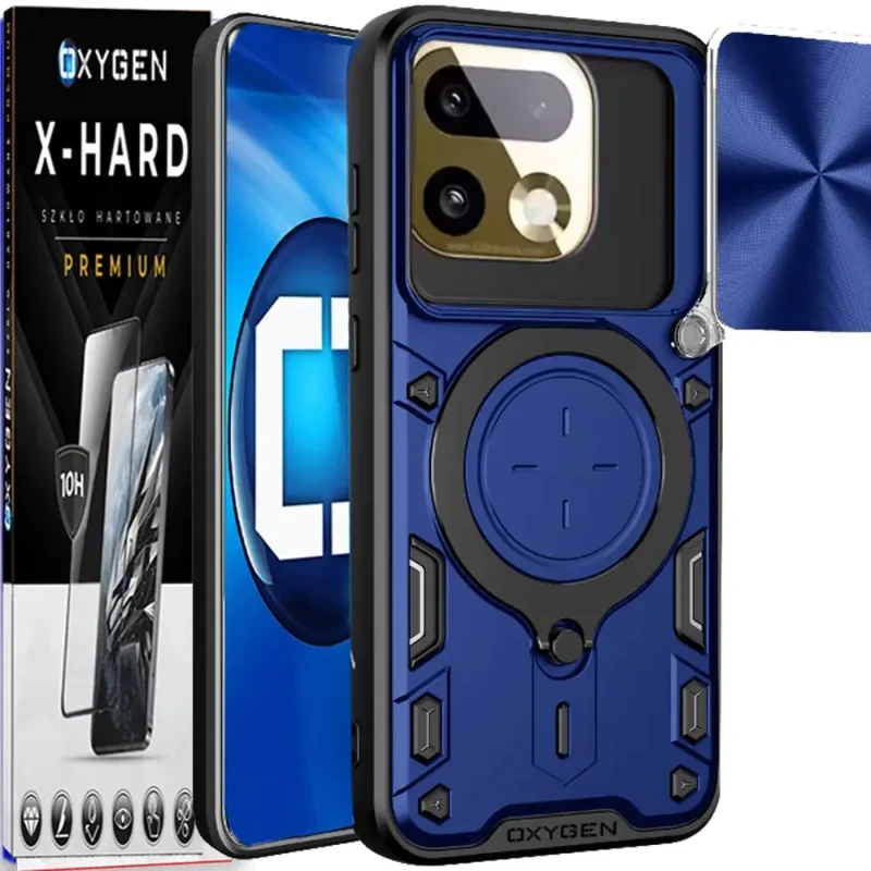 Etui na telefon Realme 16 Pro 5G Niebieskie Oxygen RR + Szkło Hartowane X-HARD