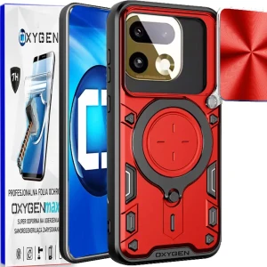 Etui na telefon Realme 16 Pro Plus 5G Czerwone Oxygen RR + Super Folia 