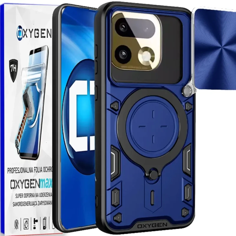 Etui na telefon Realme 16 Pro Plus 5G Niebieskie Oxygen RR + Super Folia