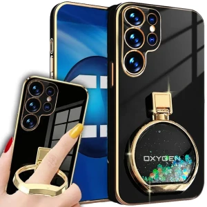 Etui na telefon Samsung Galaxy S25 Ultra Czarne Oxygen ARIA + Uchwyt 