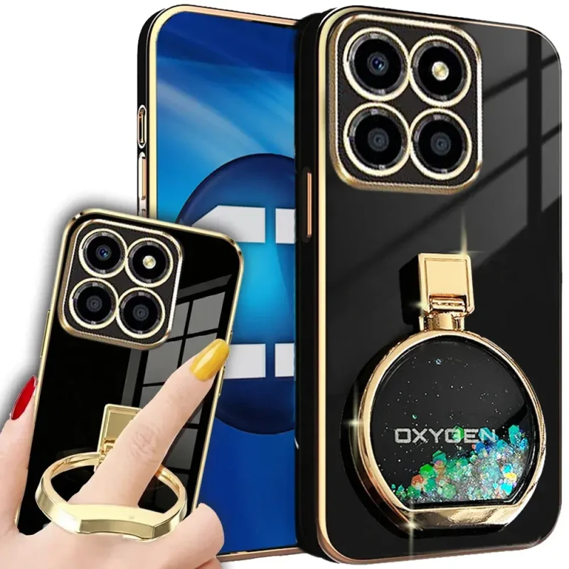 Etui na telefon Motorola Edge 60 Fusion Czarne Oxygen ARIA + Uchwyt