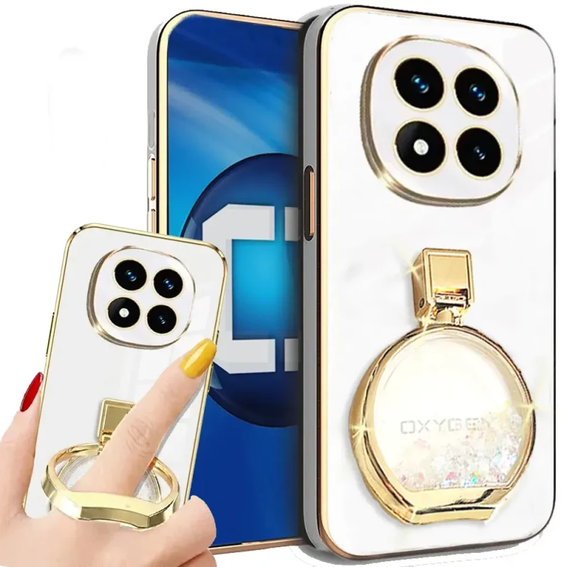 Etui na telefon Xiaomi Redmi Note 14 PRO 5G Białe Oxygen ARIA + Uchwyt