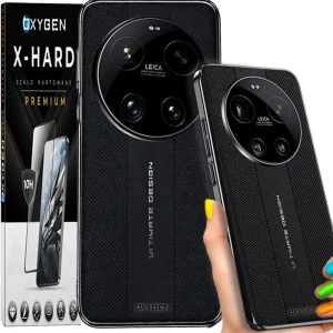 Etui na telefon Xiaomi 17 Ultra Czarne Oxygen Ultimate + Szkło Hartowane X-HARD