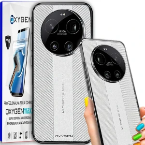Etui na telefon Xiaomi 17 Ultra Białe Oxygen Ultimate + Super Folia 