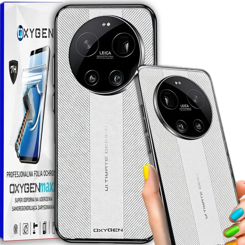 Etui na telefon Xiaomi 17 Ultra Białe Oxygen Ultimate + Super Folia
