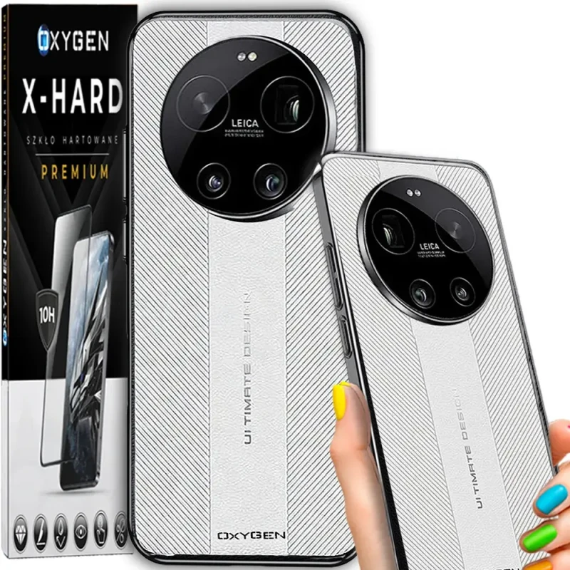 Etui na telefon Xiaomi 17 Ultra Białe Oxygen Ultimate + Szkło Hartowane X-HARD
