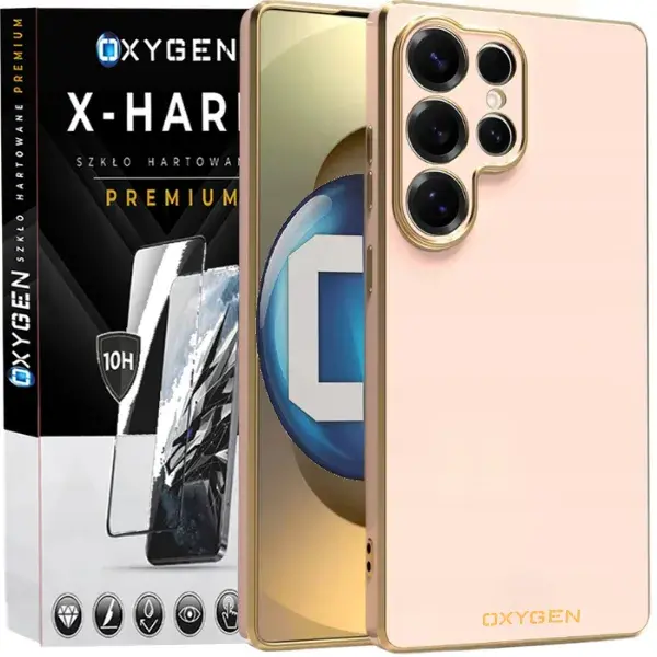Etui na telefon Samsung Galaxy S26 Ultra Oxygen GLOW Różowe+ Szkło Hartowane X-HARD