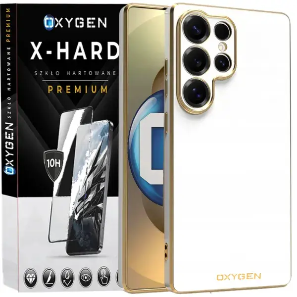 Etui na telefon Samsung Galaxy S26 Ultra Oxygen GLOW Białe+ Szkło Hartowane X-HARD