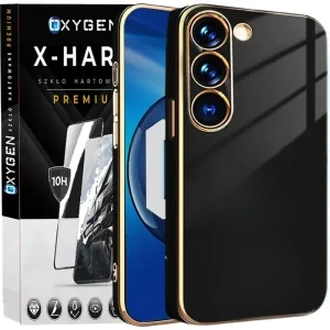 Etui na telefon Samsung Galaxy S26 Oxygen GLOW Czarne + Szkło Hartowane X-HARD