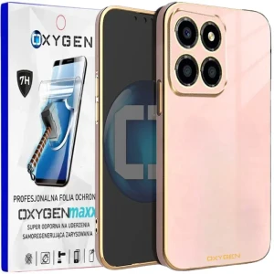 Etui na telefon Motorola Edge 60 Fusion Oxygen GLOW Różowe + Super Folia