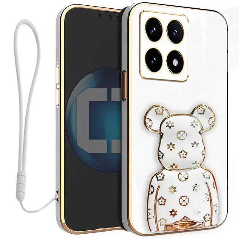 Etui na telefon Xiaomi 17 Białe Oxygen BeaR + Uchwyt + Smycz