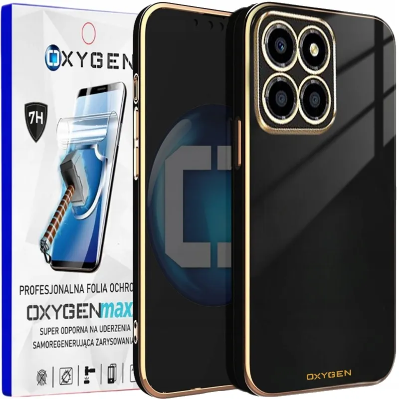 Etui na telefon Xiaomi 17 Oxygen GLOW Czarne + Super Folia