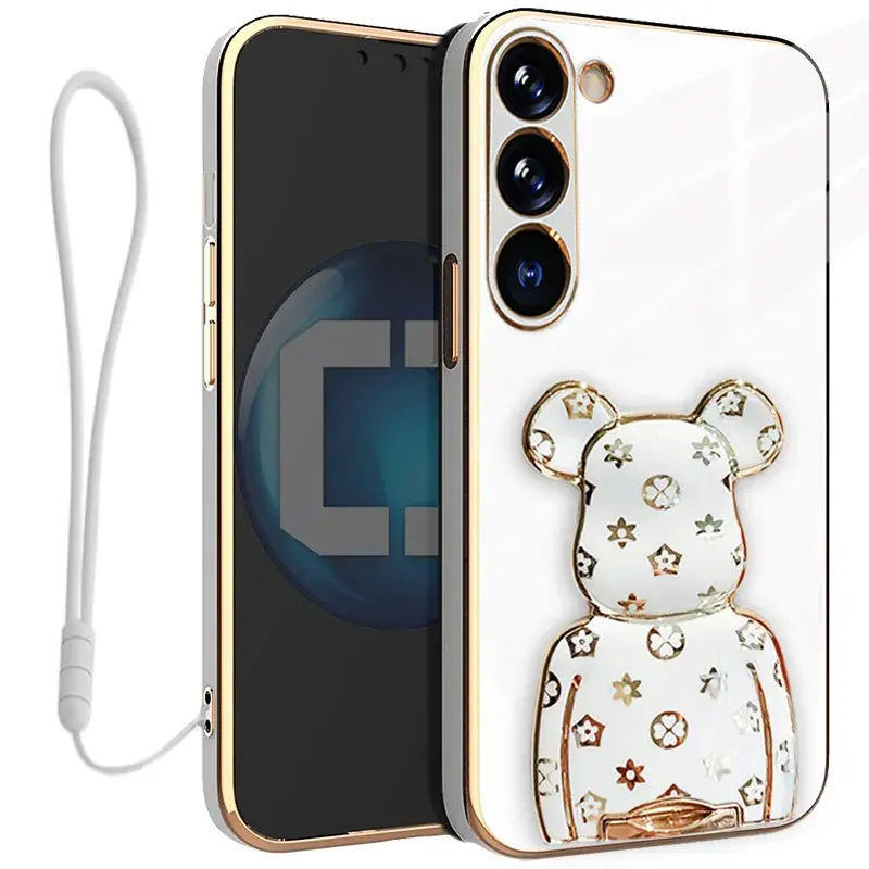 Etui na telefon Samsung Galaxy A57 Białe Oxygen BeaR + Uchwyt + Smycz