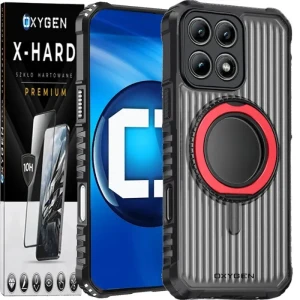 Etui na telefon Xiaomi 17 Czerwone Oxygen ReX + Szkło Hartowane X-HARD 