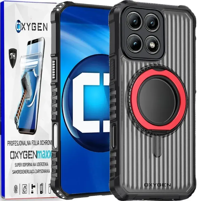 Etui na telefon Xiaomi 17 Czerwone Oxygen ReX + Super Folia