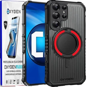 Etui na telefon Samsung Galaxy S26 Ultra Czerwone Oxygen ReX + Super Folia 