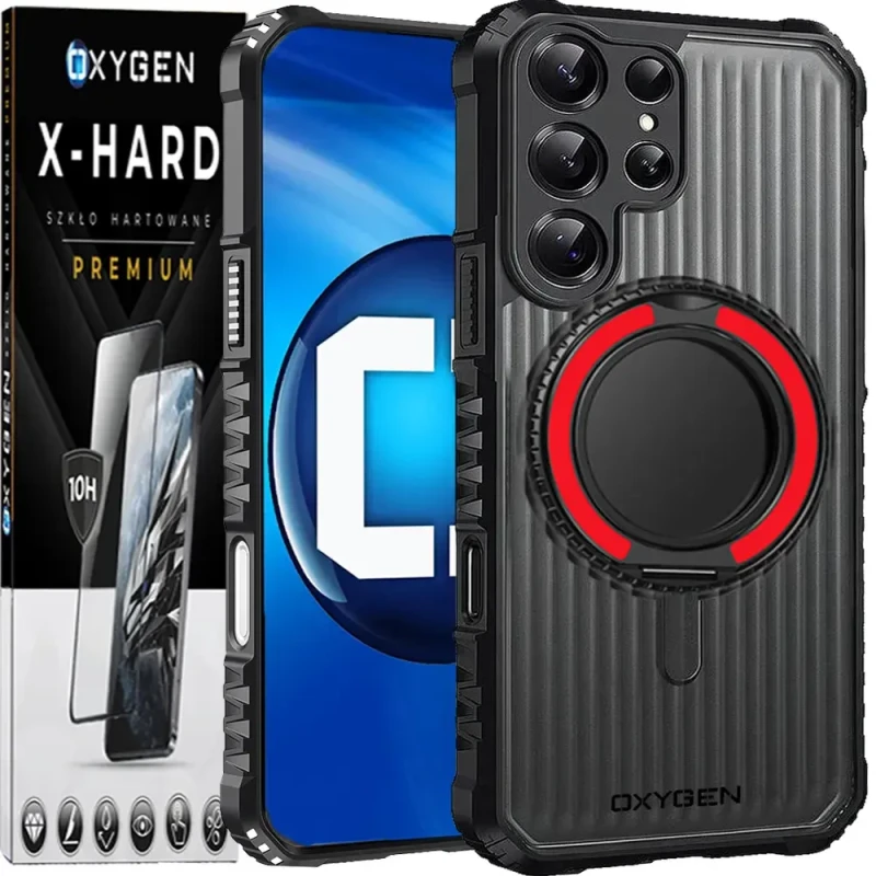 Etui na telefon Samsung Galaxy S26 Ultra Czerwone Oxygen ReX + Szkło Hartowane X-HARD