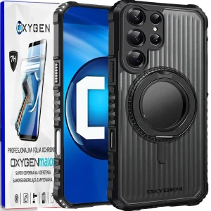 Etui na telefon Samsung Galaxy S26 Ultra Czarne Oxygen ReX + Super Folia 