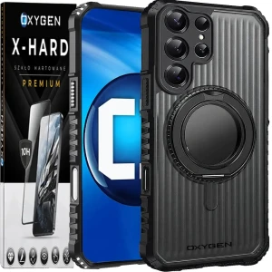 Etui na telefon Samsung Galaxy S26 Ultra Czarne Oxygen ReX + Szkło Hartowane X-HARD