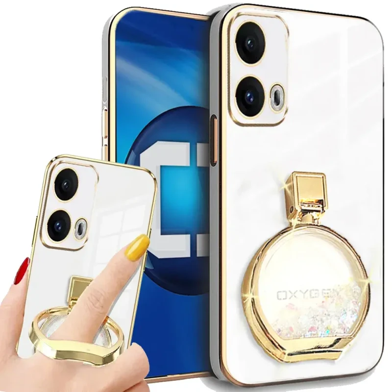Etui na telefon Motorola Edge 50 Fusion Białe Oxygen ARIA + Uchwyt