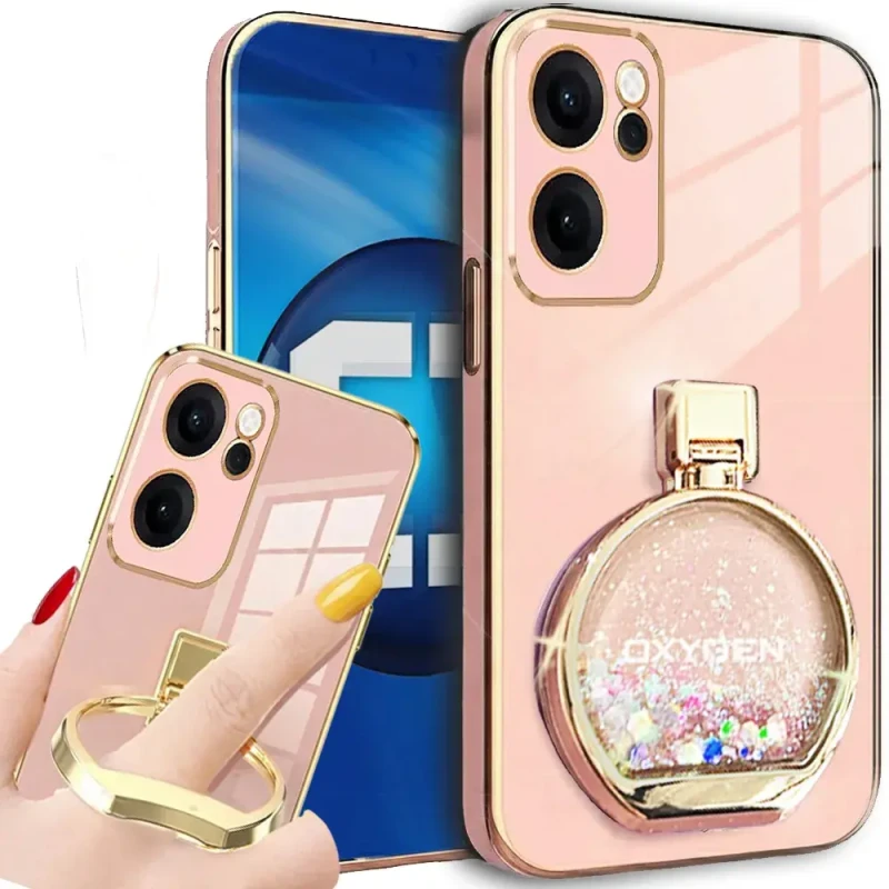 Etui na telefon Oppo Reno15 Pro Różowe Oxygen ARIA + Uchwyt