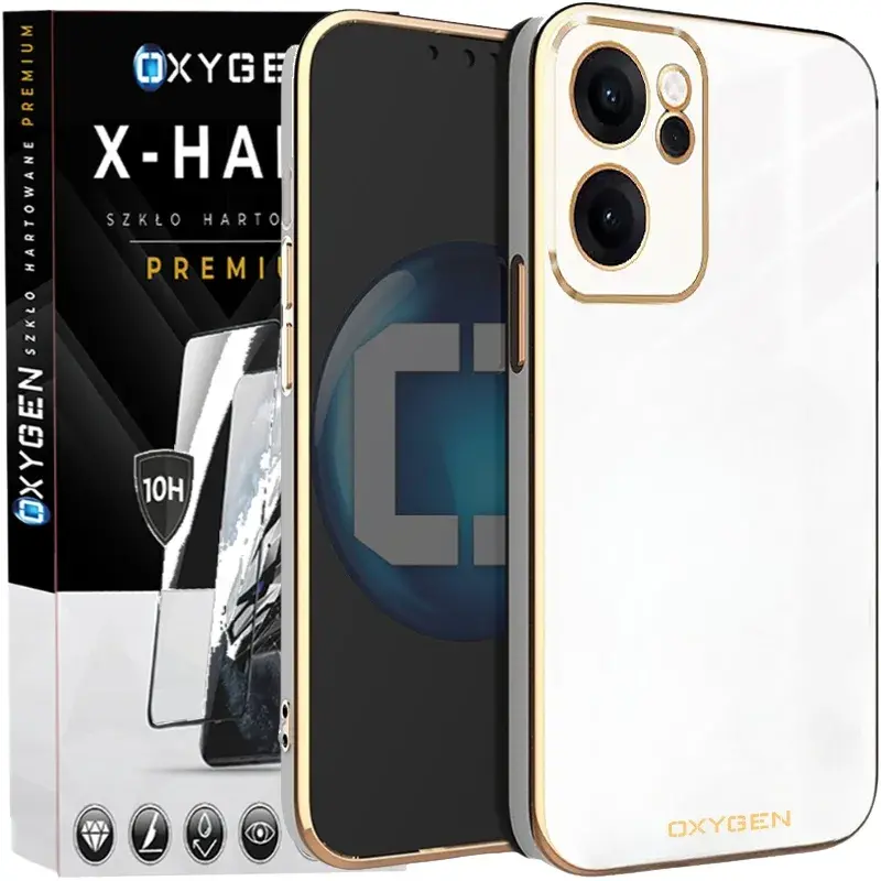 Etui na telefon Oppo Reno15 Pro Oxygen GLOW Białe + Szkło Hartowane X-HARD