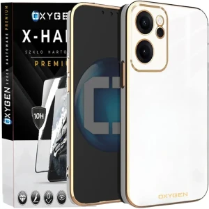 Etui na telefon Oppo Reno15 F/FS Oxygen GLOW Białe + Szkło Hartowane X-HARD 