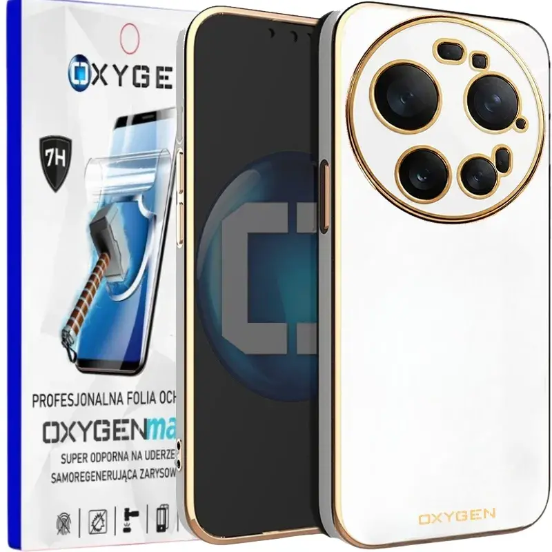 Etui na telefon Xiaomi 17 Ultra Oxygen GLOW Białe + Super Folia