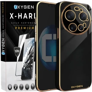 Etui na telefon Xiaomi 17 Ultra Oxygen GLOW Czarne + Szkło Hartowane X-HARD