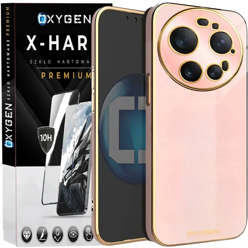 Etui na telefon Xiaomi 17 Ultra Oxygen GLOW Różowe + Szkło Hartowane X-HARD