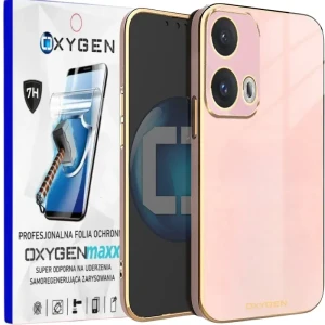 Etui na telefon Motorola Edge 50 Fusion Oxygen GLOW Różowe + Super Folia