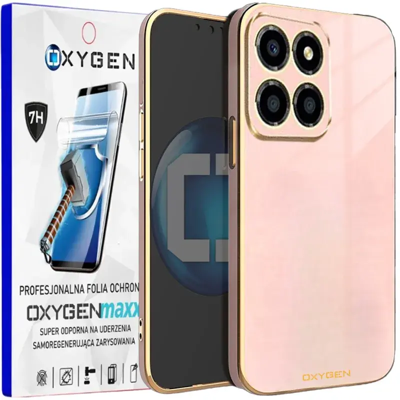 Etui na telefon Motorola Moto G86 Power Oxygen GLOW Różowe + Super Folia