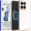 Etui na telefon Motorola Moto G86 Power Oxygen GLOW Białe + Super Folia