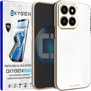 Etui na telefon Motorola Moto G86 Power Oxygen GLOW Białe + Super Folia 