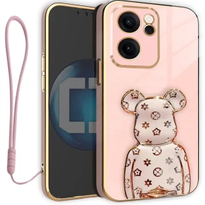 Etui na telefon Oppo Reno15 F/ FS Różowe Oxygen BeaR + Uchwyt + Smycz 